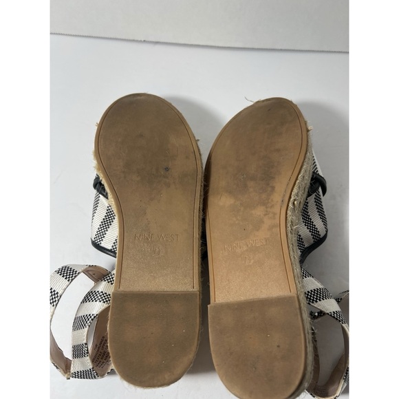 Nine West Black and White Striped Women's Sandals - Picture 6 of 8